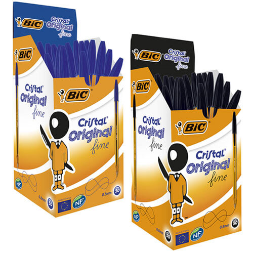 Bic Cristal Original Fine Ballpoint Pen 0.8mm 50pk