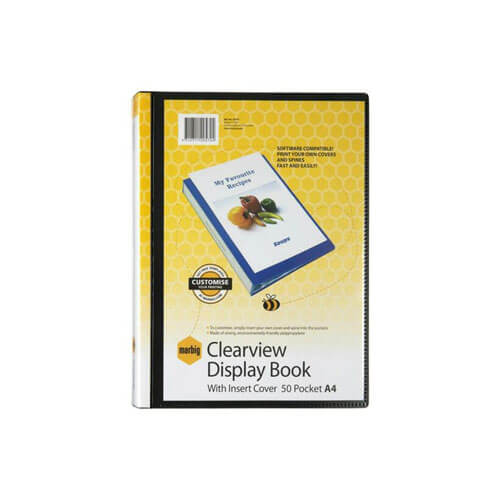 Marbig Display Book Clearview A4 Black