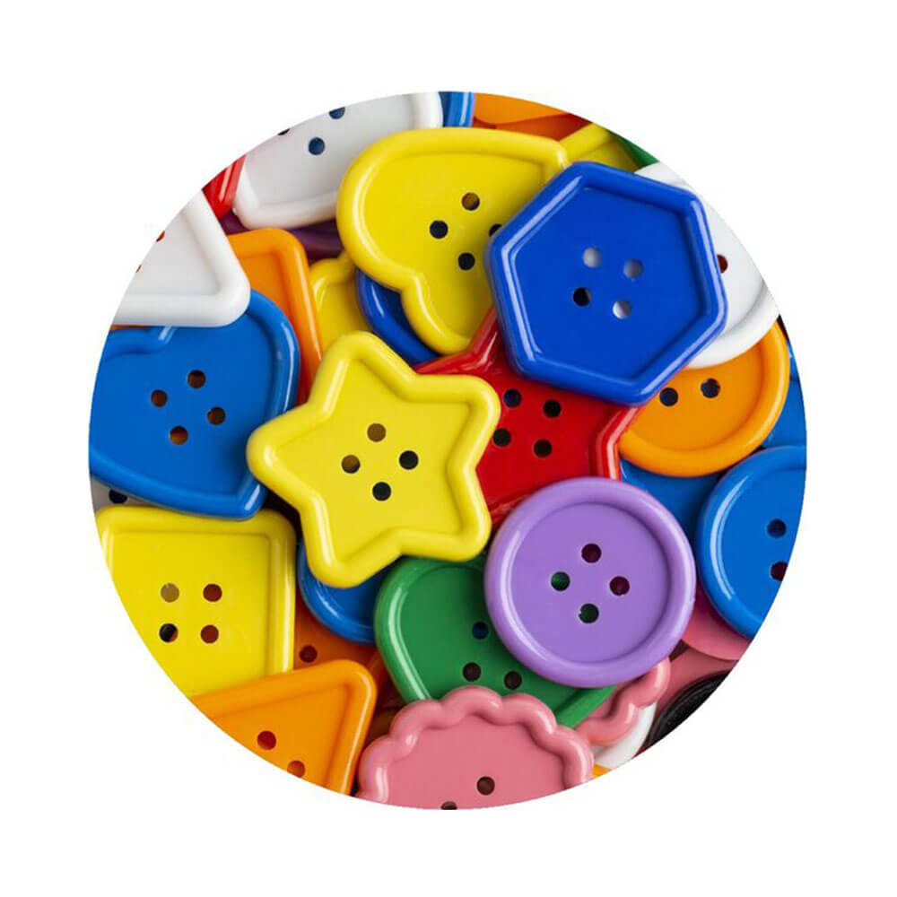 EC Giant Buttons Jar Bright Assorted (500g)