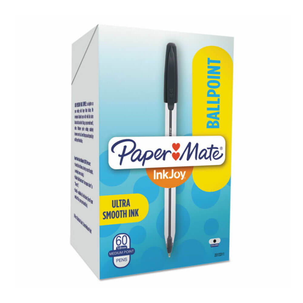 PAPERMATE INKJOY MEDIAL POIN PEN 1.0mm 60pk