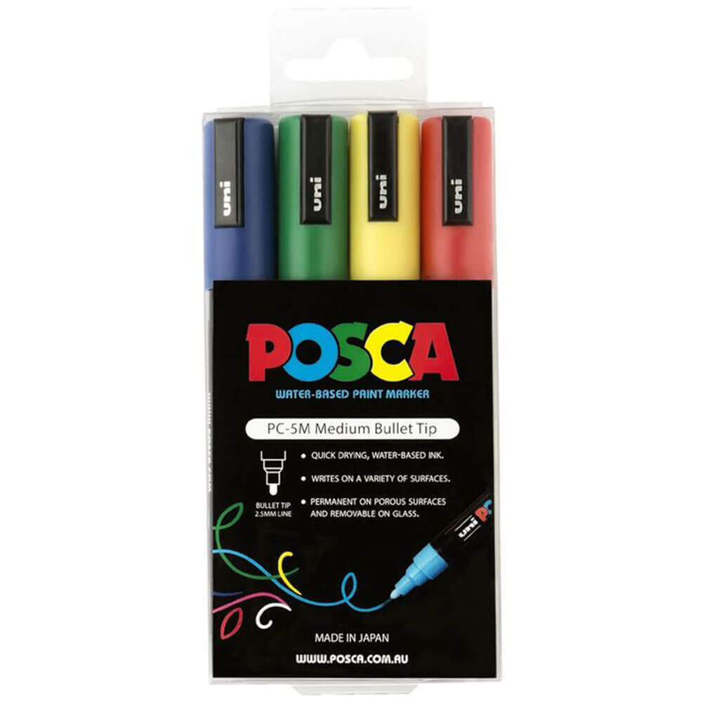 Uni Posca 2,5 mm de ponta variada (4pk)