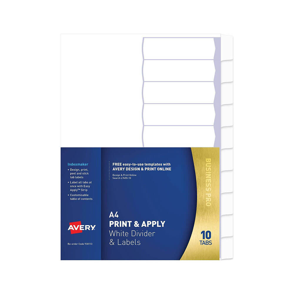 Divisores de Avery Indexmaker de um soco A4