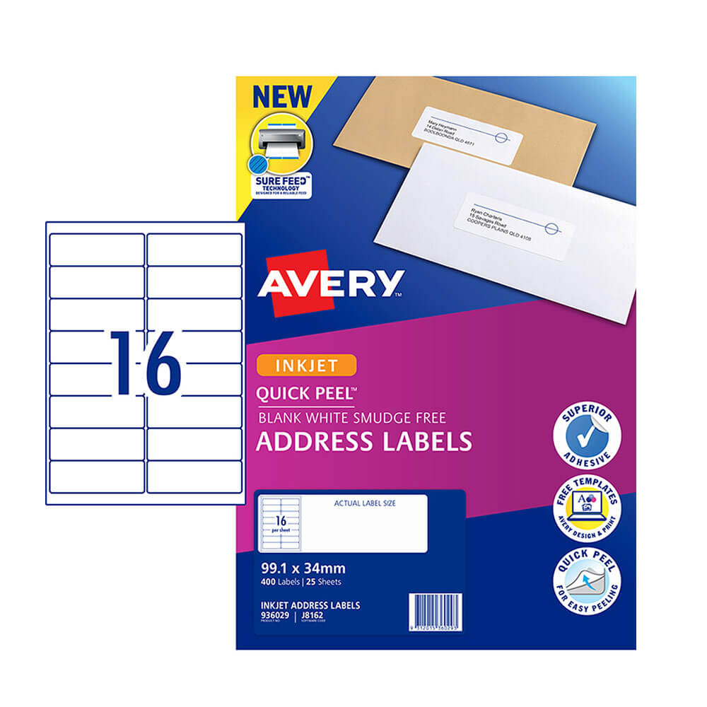 Avery Inkjet Address Label (25pk)