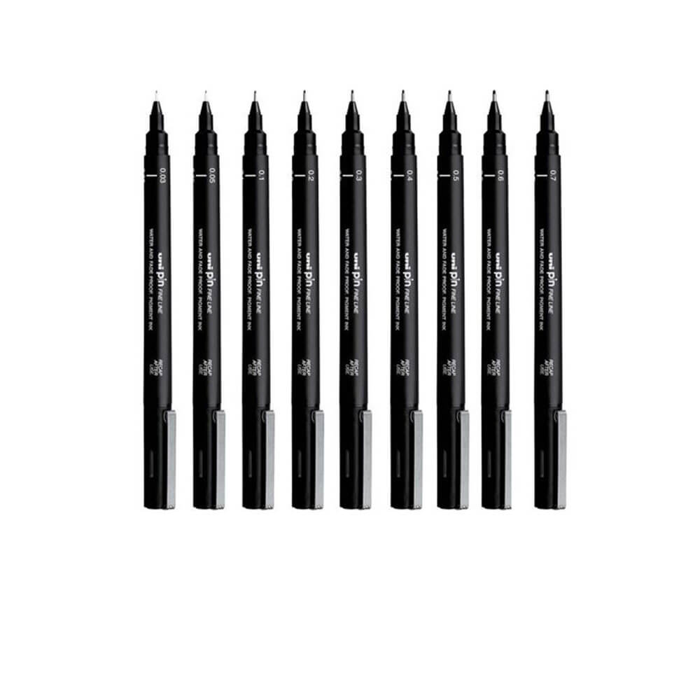 Uni-Ball Pin Fineliner Pen（12pcs）