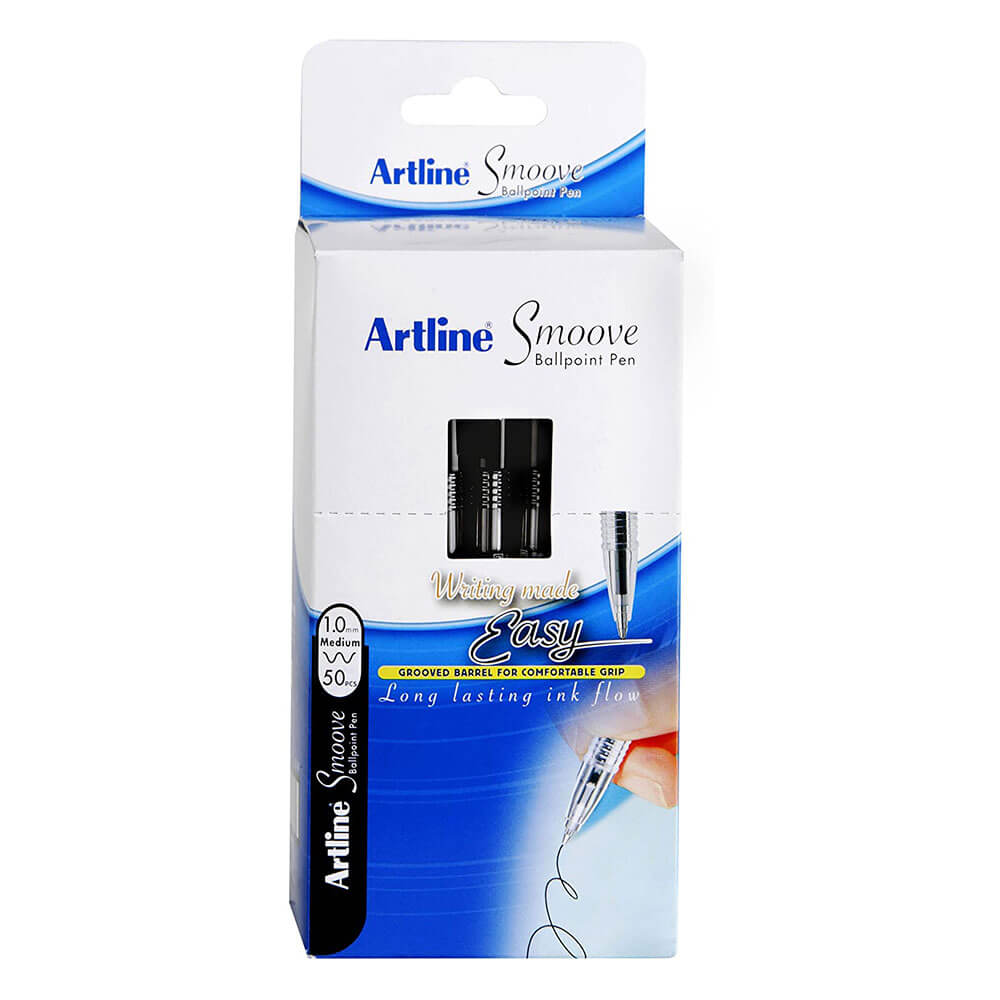 Artline Ballpoint Smooove Pen 1mm (50 pk)