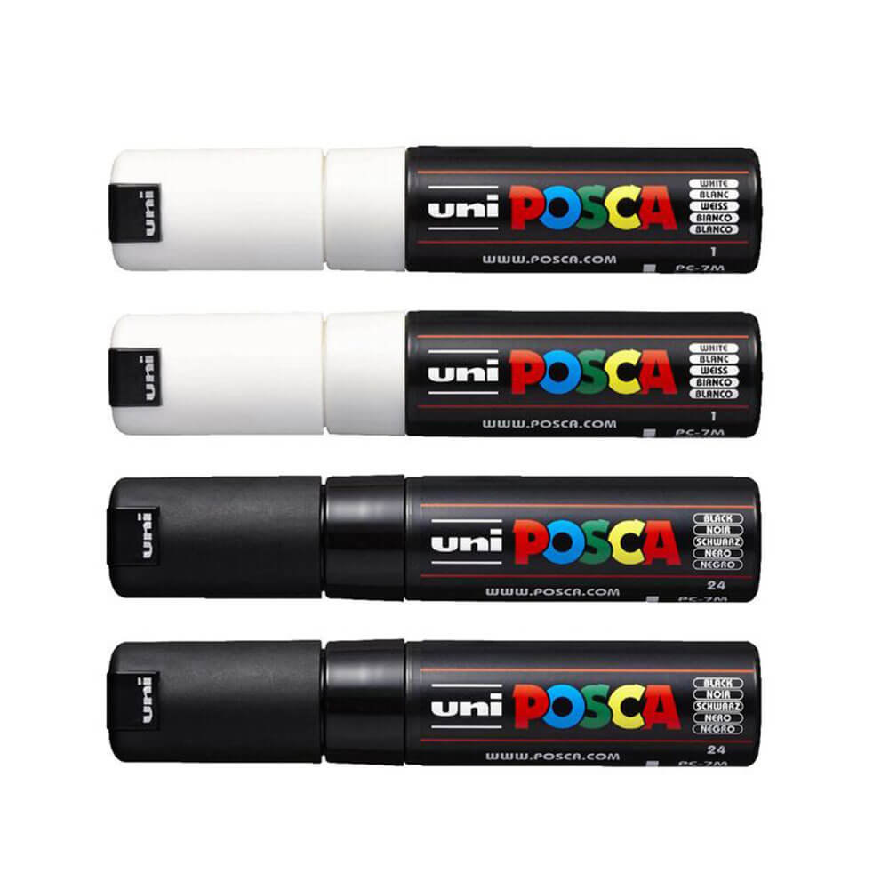 Uni Posca 4.5mm Tip Marker Assorted (4pk)