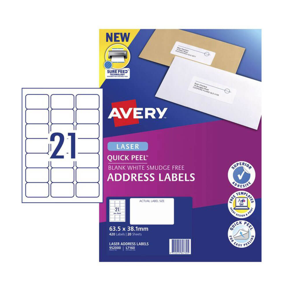 Etikett Avery Laser Retail Pack (20pk)