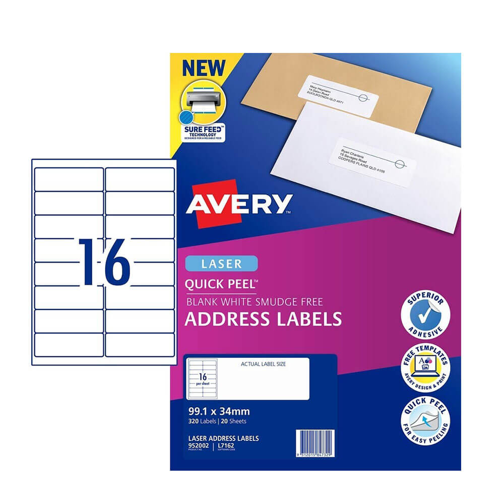 Etiqueta Avery Laser Retail Pack (20pk)