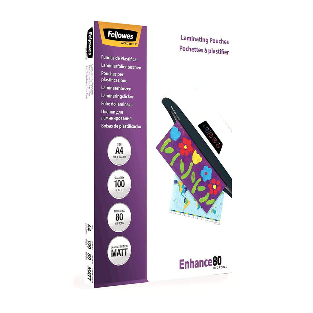 Fellowes laminering af poser 80 mikron A4 100PK