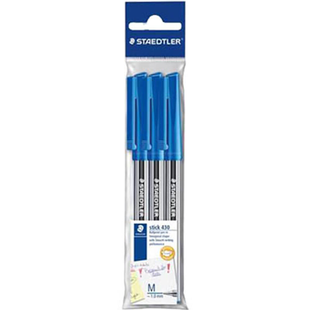 Staedtler Stick Ballpoint Pen 3pk