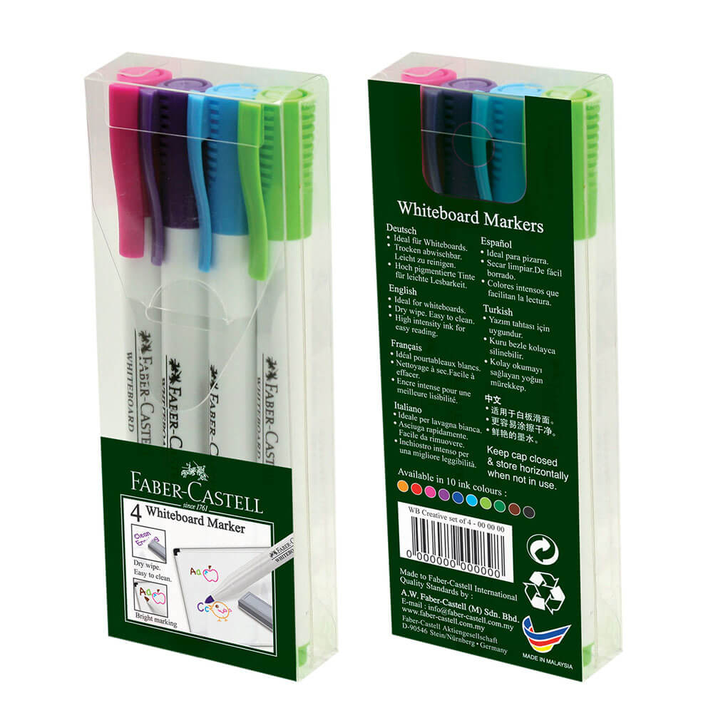 Marcadores de quadro branco Faber-Castell (4pk)