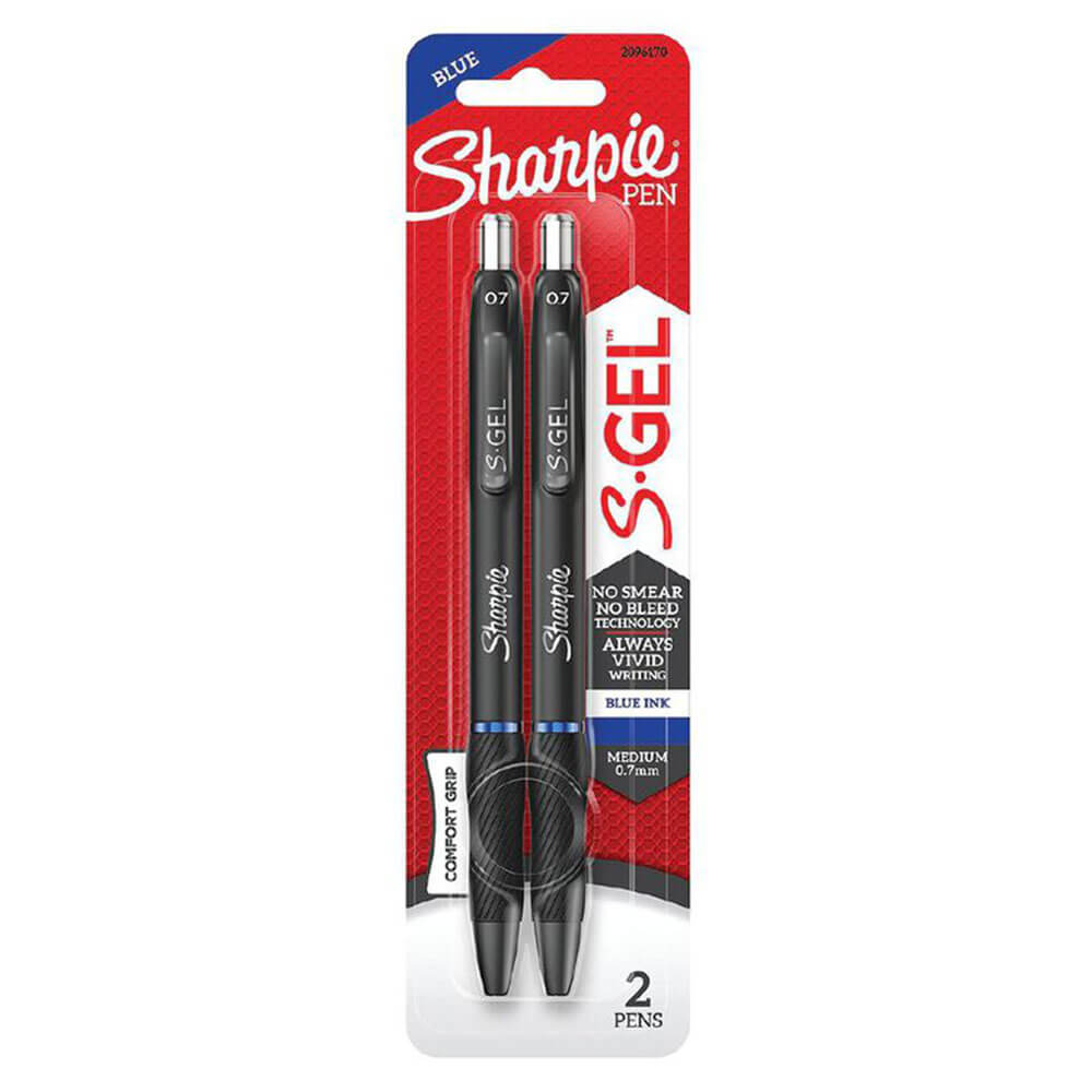 Sharpie S-Gel uttrekkbar pennemedium 0,7mm (2pk)