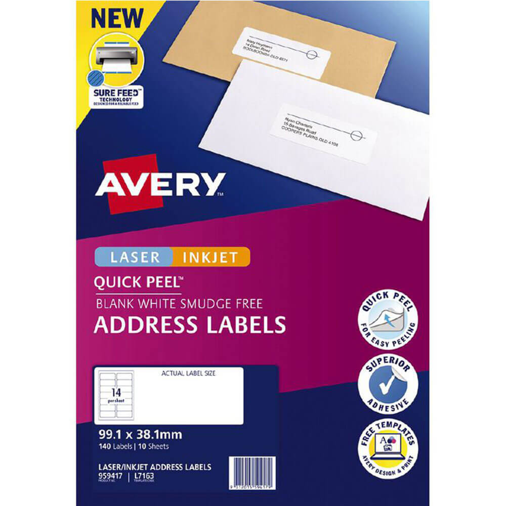 Avery Laser Inkjet Quick Peel Address Labels