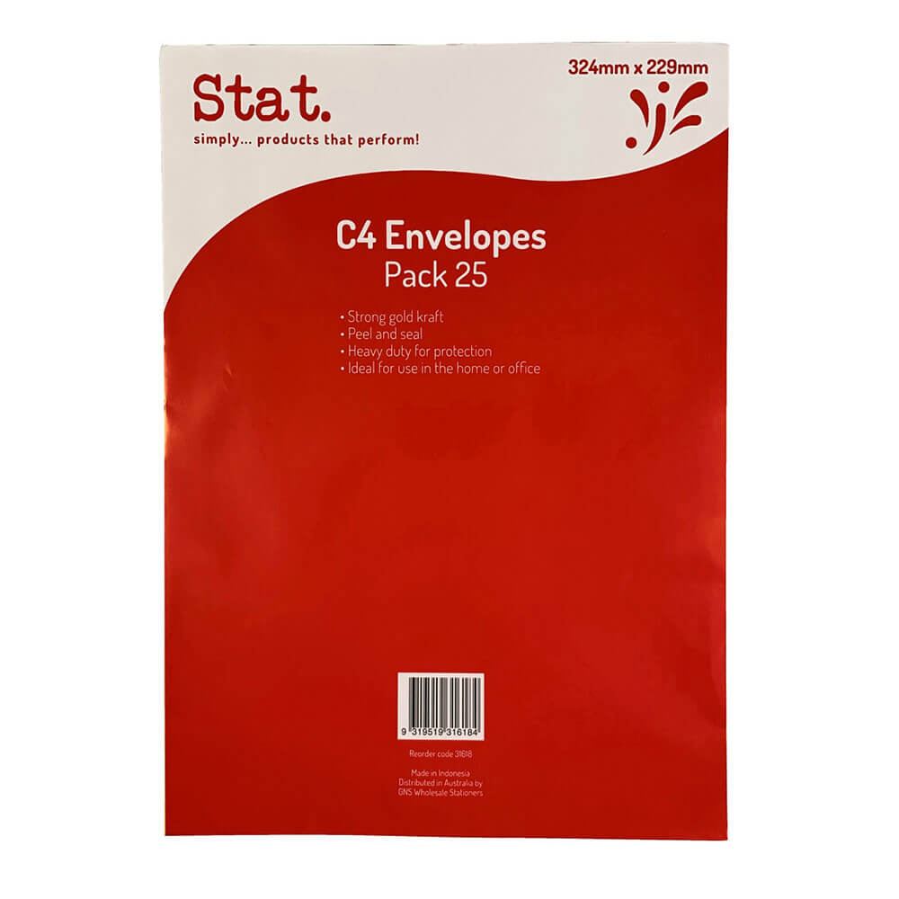 Stat Peal & Seal Convolut 25pk (Kraft)