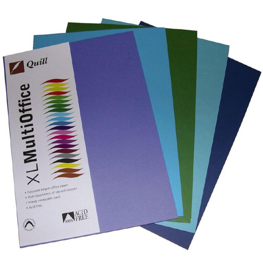 Quill MultiOffice Paper 100pk 80gsm A4 (assortert)