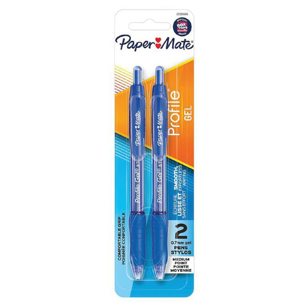 Paper mate profiel gel intrekbare pen 0,7 mm (2pk)