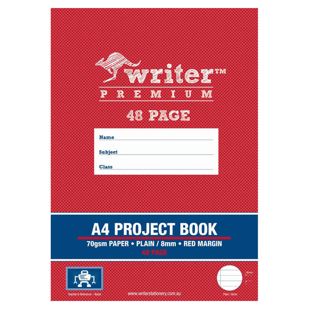 Escritor Premium Plain & Regled Project Book 8 mm A4