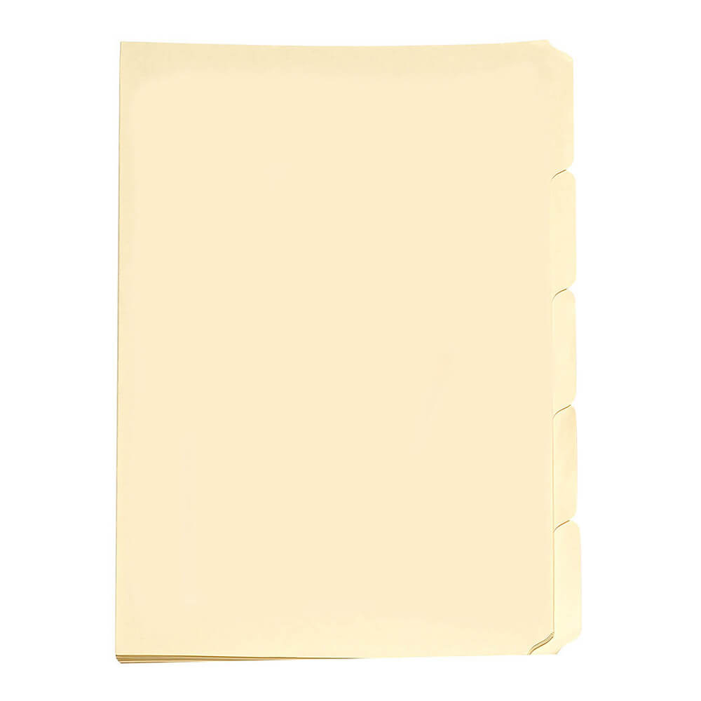 Avery Buff Foolscap Manilla Folders with Tabs (Pack of 5)