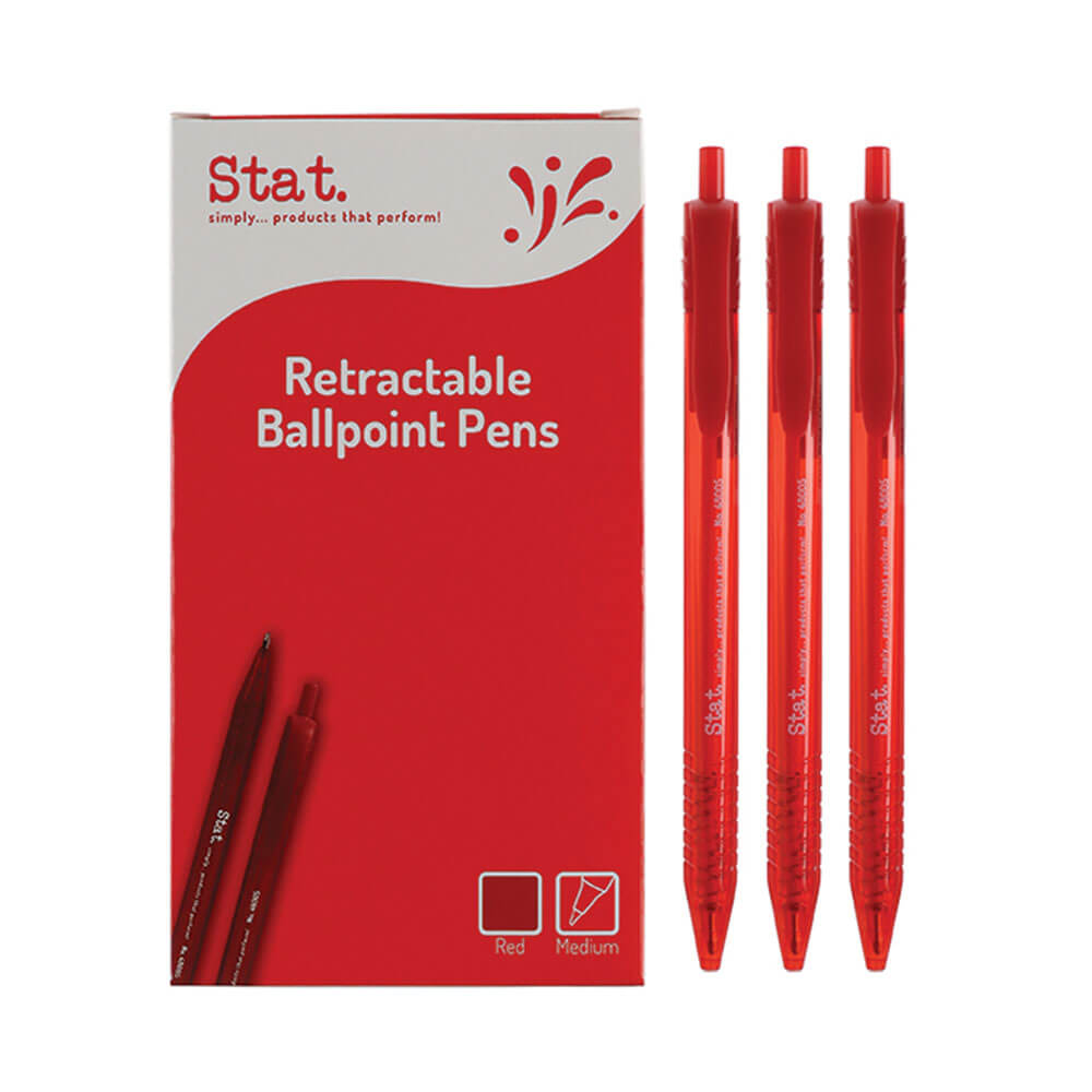 Pen de bolín medio retráctil de estadística 1 mm (caja de 12)