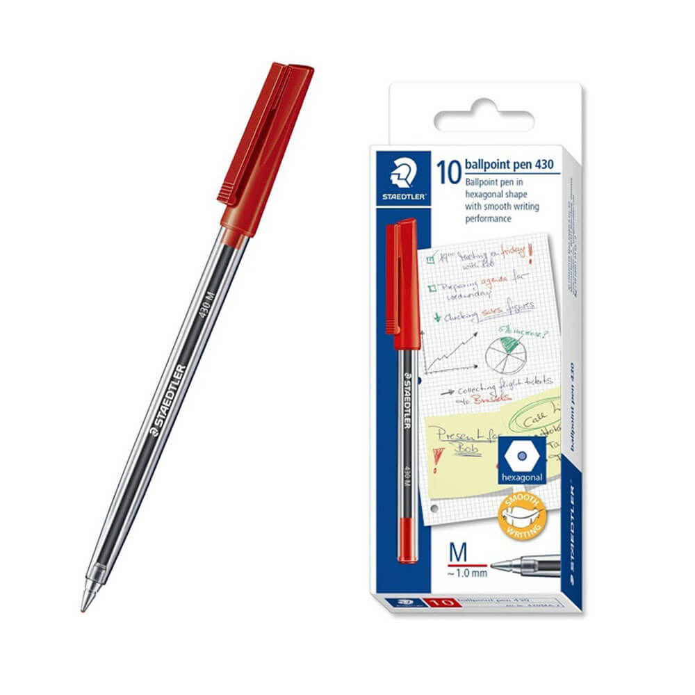 Staedtler Stick Pen bolígrafo mediano (caja de 10)