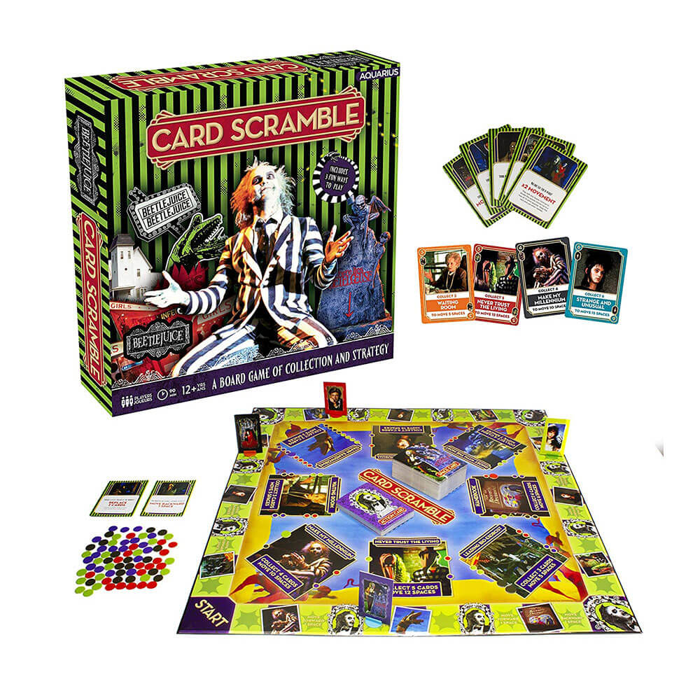 Aquarius Beetlejuice Card Scramble Board Game