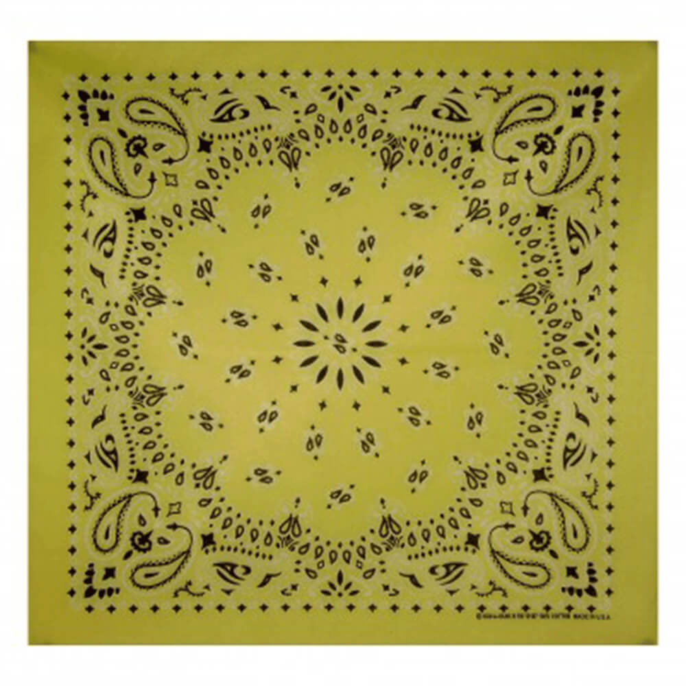 Classic Yellow Paisley Bandana (55x550mm)